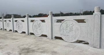 长治芝麻白河道栏杆 石材栏杆