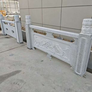 长治芝麻白河道栏杆 石材栏杆