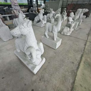 长治芝麻白雕刻 十二生肖 异形雕刻