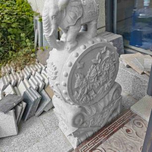 长治芝麻白抱鼓石 庭院抱鼓石