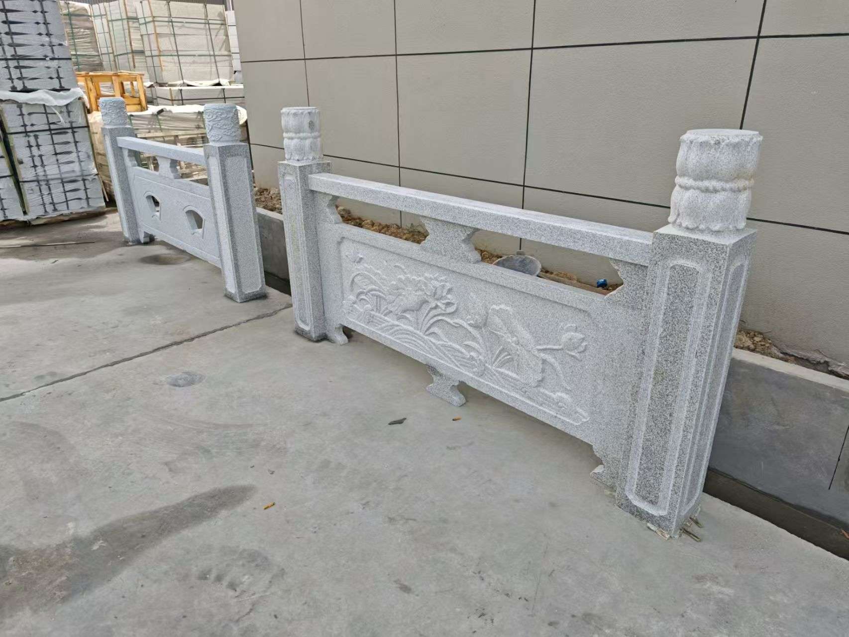 长治芝麻白河道栏杆 石材栏杆