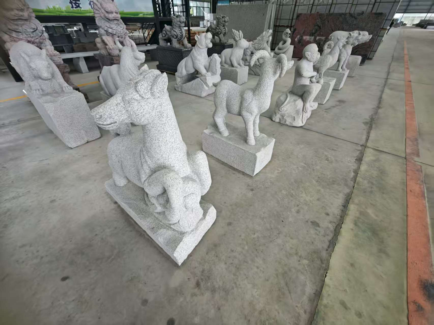 长治芝麻白雕刻 十二生肖 异形雕刻